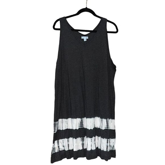 STUDIO 12 Grey Tie-Dye Tank Top Dress Size 2X - Picture 1 of 8